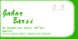 gabor barsi business card